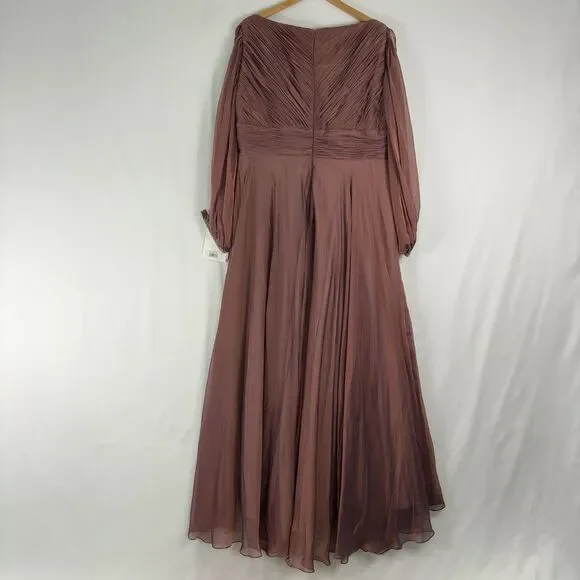 Mac Duggal Rose  Sleeve Jewel Maxi Dress - Picture 2 of 4